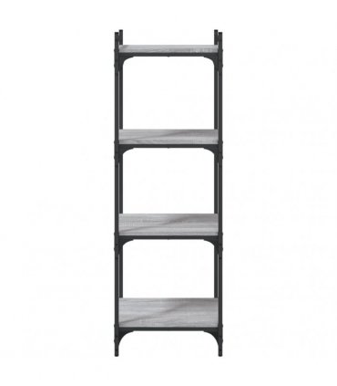vidaXL Bookcase 4-Tier Grey Sonoma 40x30x120 cm Engineered Wood