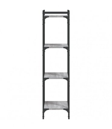vidaXL Bookcase 4-Tier Grey Sonoma 40x30x120 cm Engineered Wood