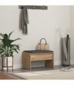 vidaXL Hall Bench with Cushion Artisan Oak 63 x 38 x 40 cm