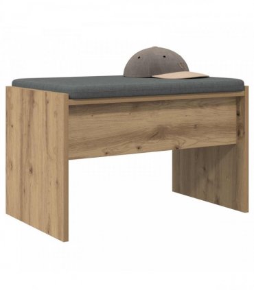 vidaXL Hall Bench with Cushion Artisan Oak 63 x 38 x 40 cm