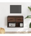 vidaXL TV Cabinet Brown Oak 60x31x39.5 cm Engineered Wood and Metal