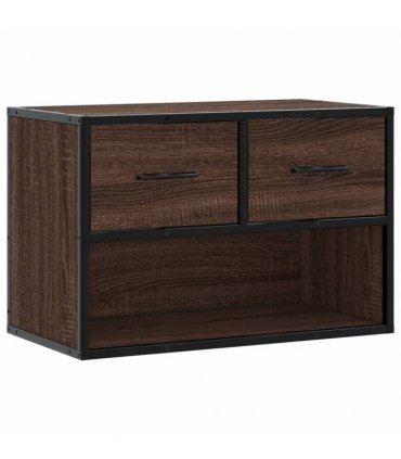 vidaXL TV Cabinet Brown Oak 60x31x39.5 cm Engineered Wood and Metal