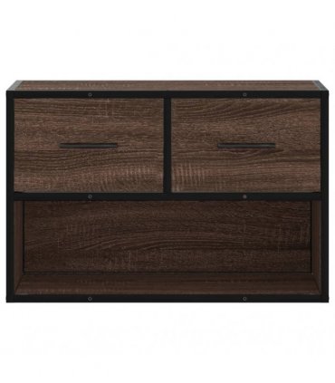 vidaXL TV Cabinet Brown Oak 60x31x39.5 cm Engineered Wood and Metal