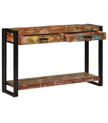 vidaXL Console Table Multicolour 120 x 33 x 75 cm Solid Reclaim Wood