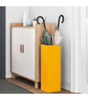 vidaXL Rain Umbrella Stand Mustard 15.5 x 15.5 x 49 cm Steel