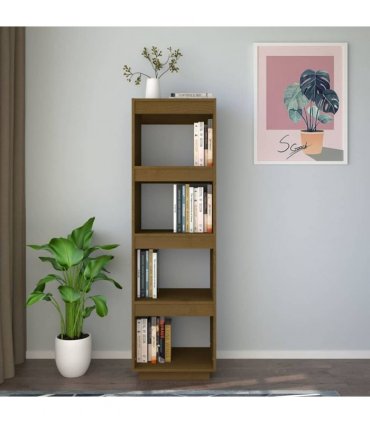 vidaXL Book Cabinet/Room Divider Honey Brown 40x35x135 cm Solid Pinewood
