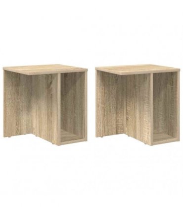 vidaXL End Table 2 pcs Sonoma Oak 37 x 32 x 40 cm Engineered Wood