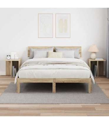 vidaXL End Table 2 pcs Sonoma Oak 37 x 32 x 40 cm Engineered Wood