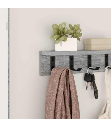 vidaXL Wall-Mounted Coat Rack Grey Sonoma 40 x 10.5 x 10.5 cm