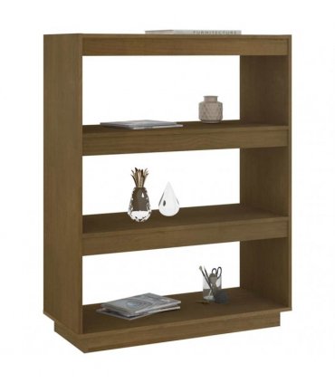 vidaXL Book Cabinet/Room Divider Honey Brown 80x35x103 cm Solid Pinewood