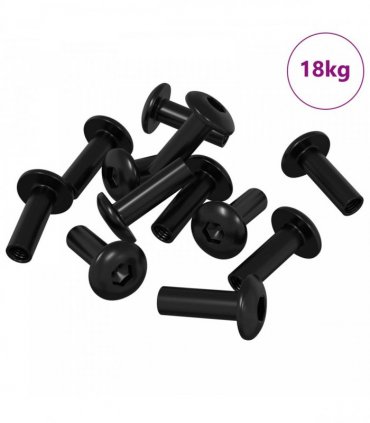 vidaXL Sleeve Nuts 8451 pcs Black Metal