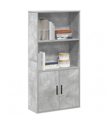 vidaXL Bookcase Concrete Grey 60x24x120 cm Engineered Wood