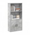 vidaXL Bookcase Concrete Grey 60x24x120 cm Engineered Wood