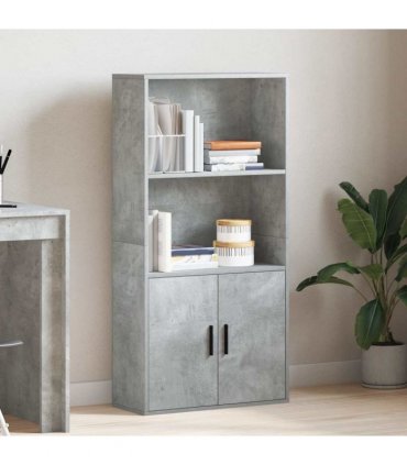 vidaXL Bookcase Concrete Grey 60x24x120 cm Engineered Wood
