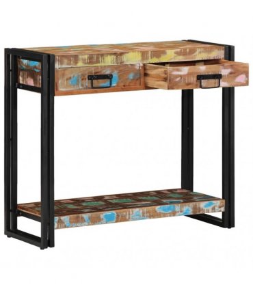 vidaXL Console Table Multicolour 90 x 33 x 75 cm Solid Reclaim Wood