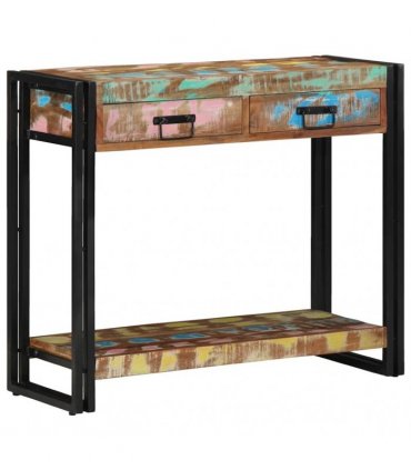 vidaXL Console Table Multicolour 90 x 33 x 75 cm Solid Reclaim Wood