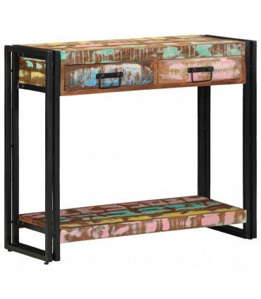 vidaXL Console Table Multicolour 90 x 33 x 75 cm Solid Reclaim Wood