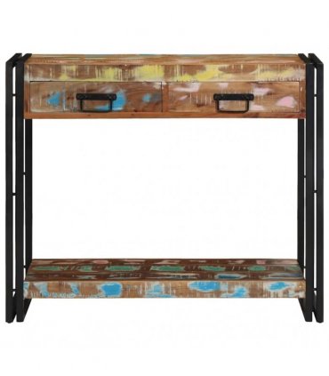 vidaXL Console Table Multicolour 90 x 33 x 75 cm Solid Reclaim Wood