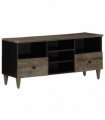vidaXL TV Cabinet Black 100x33x46 cm Solid Wood Mango