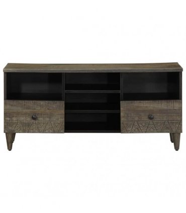 vidaXL TV Cabinet Black 100x33x46 cm Solid Wood Mango