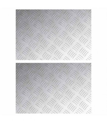 vidaXL Stair Tread Rectangular 2 pcs Silver 60 x 40 cm Aluminium