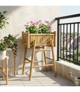 vidaXL Garden Planter with Holder Natural 50 x 38 x 74 cm Bamboo