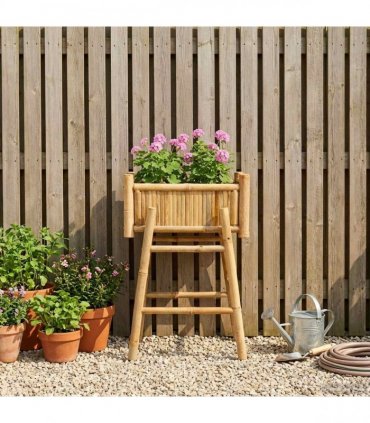 vidaXL Garden Planter with Holder Natural 50 x 38 x 74 cm Bamboo