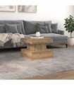 vidaXL Coffee Table with LED Lights Artisian Oak 50x50x40 cm