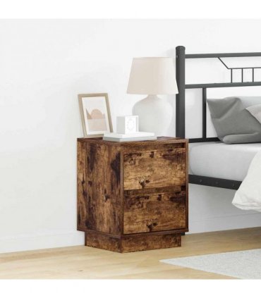 vidaXL Bedside Cabinet Smoked Oak 39 x 34.5 x 50 cm Engineered wood