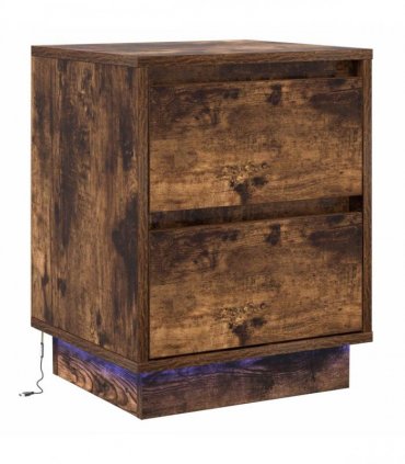 vidaXL Bedside Cabinet Smoked Oak 39 x 34.5 x 50 cm Engineered wood