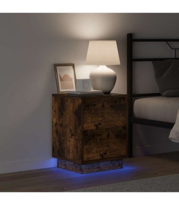 vidaXL Bedside Cabinet Smoked Oak 39 x 34.5 x 50 cm Engineered wood