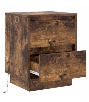 vidaXL Bedside Cabinet Smoked Oak 39 x 34.5 x 50 cm Engineered wood