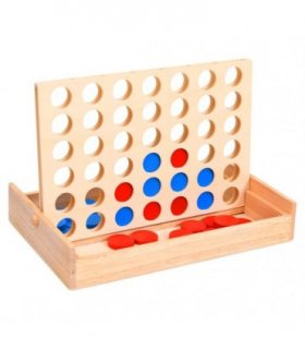 vidaXL 4 in a Row Game 24x15x4 cm Solid Wood