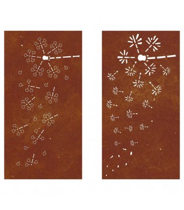 vidaXL Garden Wall Decorations 2pcs 105x55cm Corten Steel Flower Design