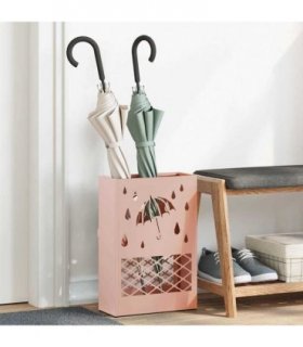 vidaXL Rain Umbrella Stand Pink 28 x 12 x 41 cm Steel
