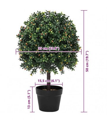 vidaXL Boxwood Ball Green 35 x 35 x 50 cm Plastic