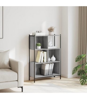 vidaXL Bookcase Grey Sonoma 72x28x109 cm Engineered Wood