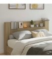 vidaXL Headboard Cabinet with LED Sonoma 180 x 16.5 x 103.5 cm