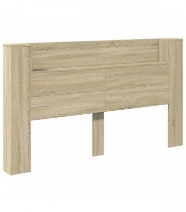 vidaXL Headboard Cabinet with LED Sonoma 180 x 16.5 x 103.5 cm