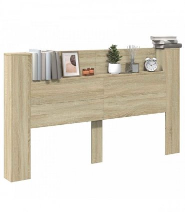 vidaXL Headboard Cabinet with LED Sonoma 180 x 16.5 x 103.5 cm