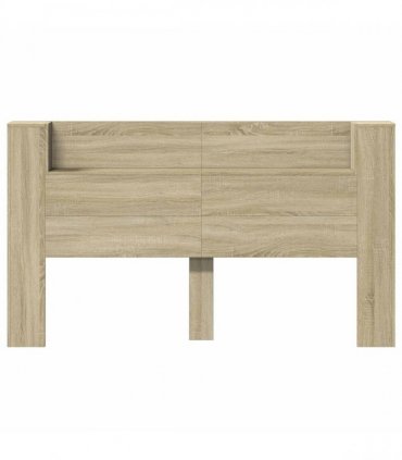 vidaXL Headboard Cabinet with LED Sonoma 180 x 16.5 x 103.5 cm