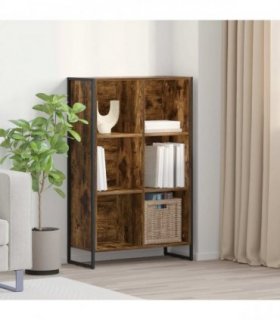 vidaXL Book Cabinet Smoke Oak 99.5 x 30 x 108.5 cm Engineered Wood