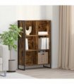 vidaXL Book Cabinet Smoke Oak 99.5 x 30 x 108.5 cm Engineered Wood