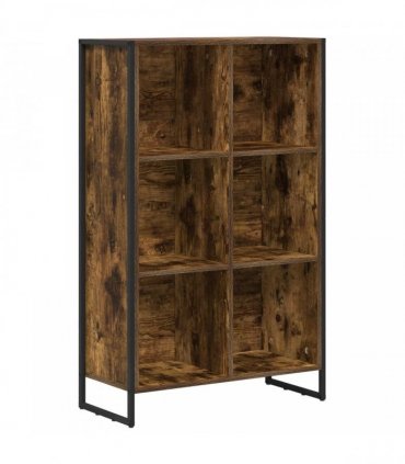 vidaXL Book Cabinet Smoke Oak 99.5 x 30 x 108.5 cm Engineered Wood