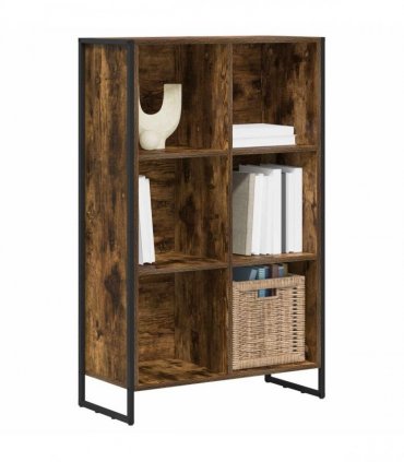 vidaXL Book Cabinet Smoke Oak 99.5 x 30 x 108.5 cm Engineered Wood