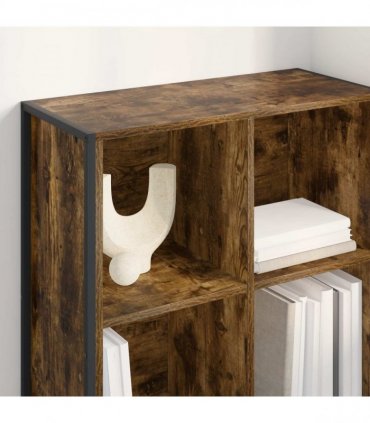 vidaXL Book Cabinet Smoke Oak 99.5 x 30 x 108.5 cm Engineered Wood