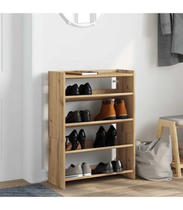 vidaXL Shoe Rack Artisan Oak 60x25x81 cm Engineered Wood