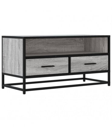 vidaXL TV Cabinet Grey Sonoma 80x34.5x40 cm Engineered Wood and Metal
