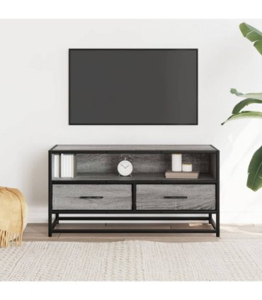 vidaXL TV Cabinet Grey Sonoma 80x34.5x40 cm Engineered Wood and Metal