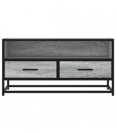 vidaXL TV Cabinet Grey Sonoma 80x34.5x40 cm Engineered Wood and Metal